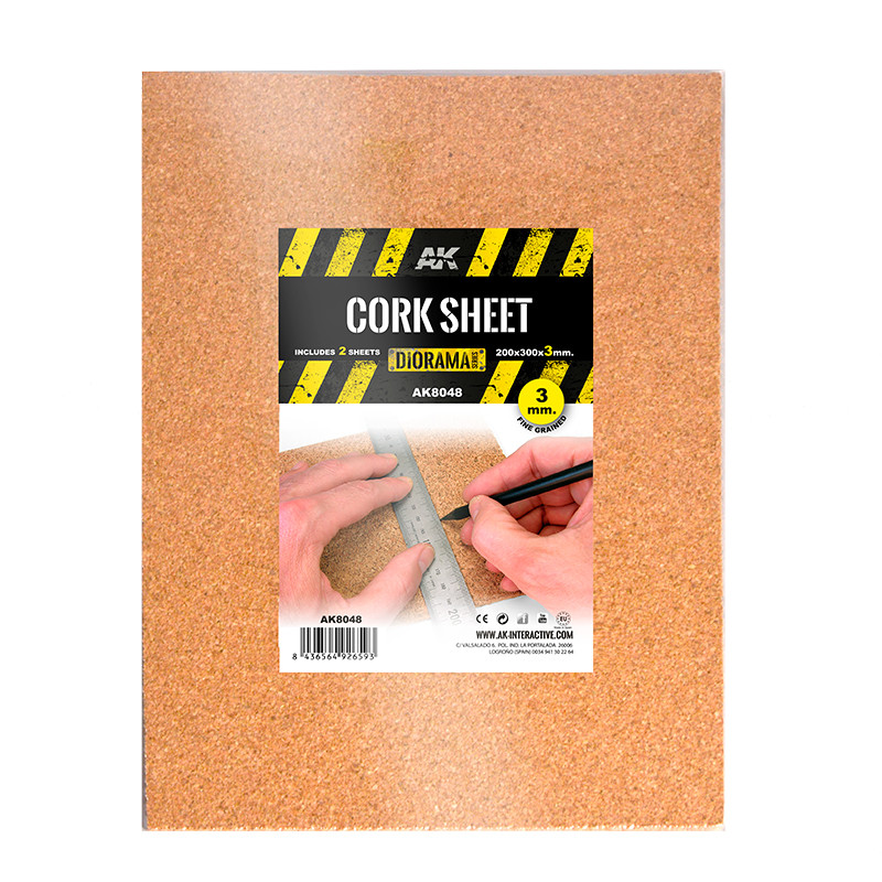 Building material - CORK SHEETS - FINE GRAINED-200x300x3mm(2 SHEETS)