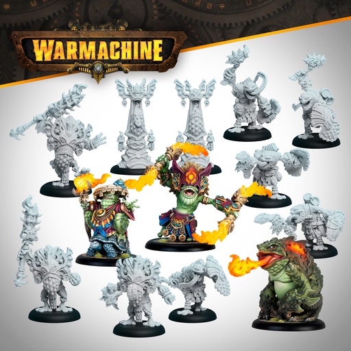 [SFIK-SKR289] Warmachine: Southern Kriels Fire Tongue Warriors Command Cadre