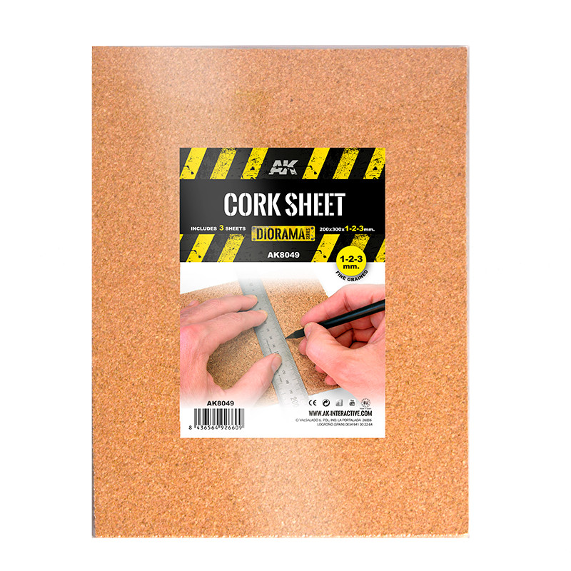 Building material - CORK SHEETS-FINE GRAINED-200x300x1-2-3mm(3 SHEETS)