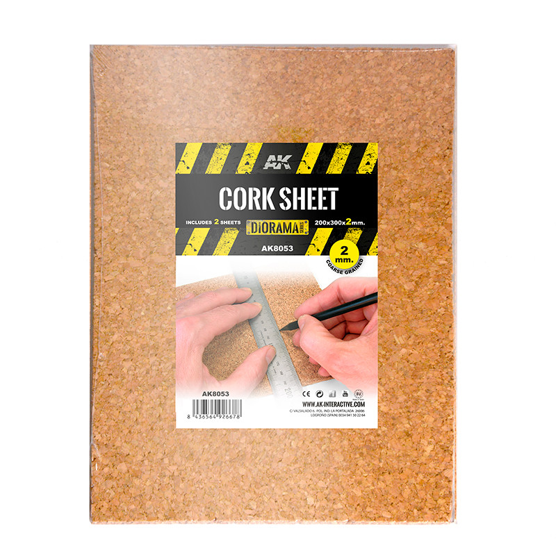 Building material - CORK SHEETS - COARSE GRAINED-200x300x2mm(2 SHEETS)