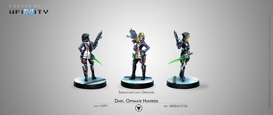 Dart, Optimate Huntress (Submachine gun, Grenades)