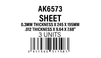 STYRENE SHEET - 0.3mmthickness x 245 x 195mm