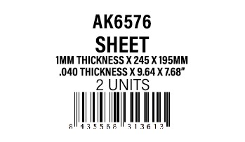 STYRENE SHEET - 1mmthickness x 245 x 195mm