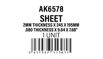 STYRENE SHEET - 2mmthickness x 245 x 195mm