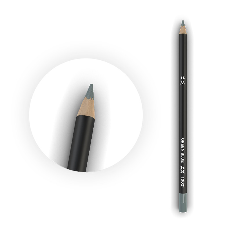 Weathering pencils - Watercolor Pencil Green Blue