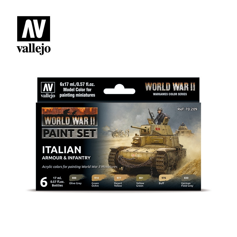 70209 Model Color - WWII Italian Armour & Infantry Paint set Old