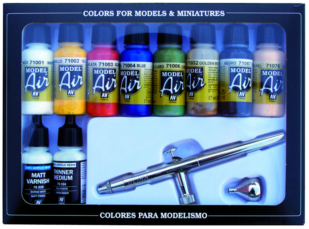 71167 Model Air - Basic Colors (10) + Airbrush Paint set