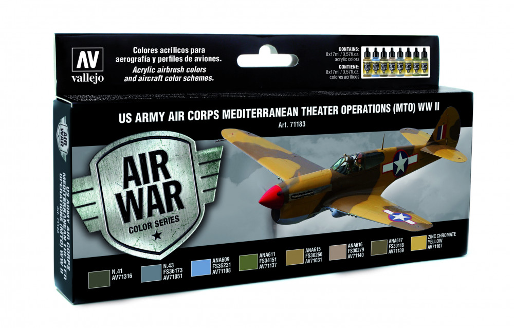 71183 Model Air - US Army Air Corps Mediterranean Theater Op. (MTO) WWII Paint set