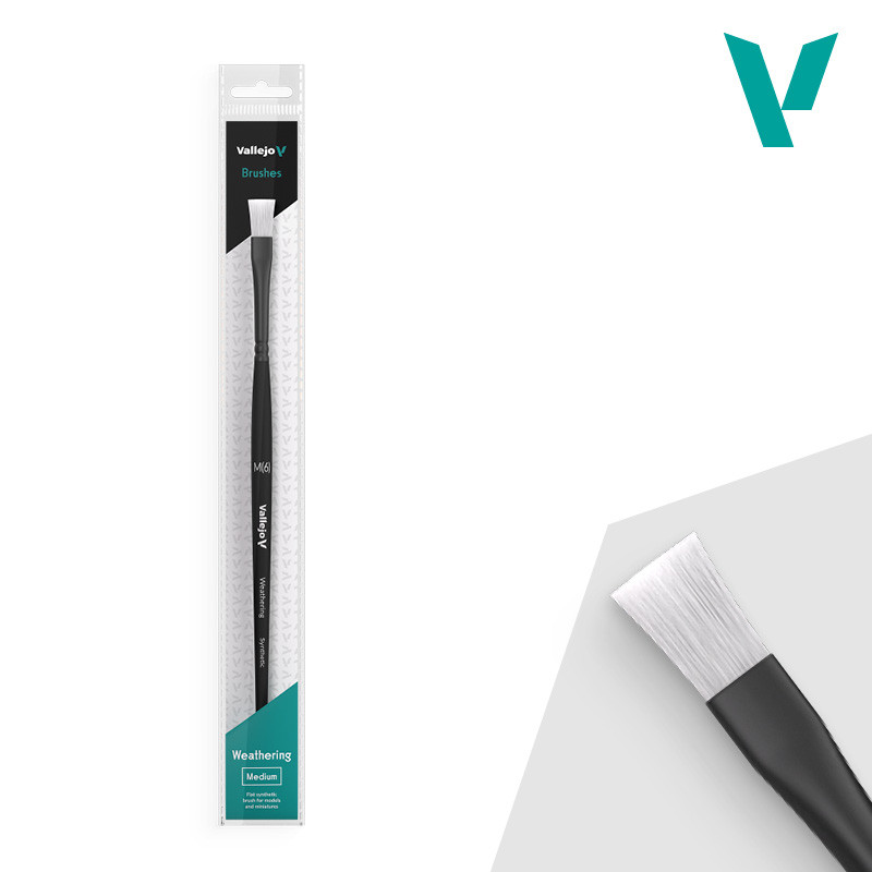 B09002 Brush - Weathering Flat Synthetic Brush Medium