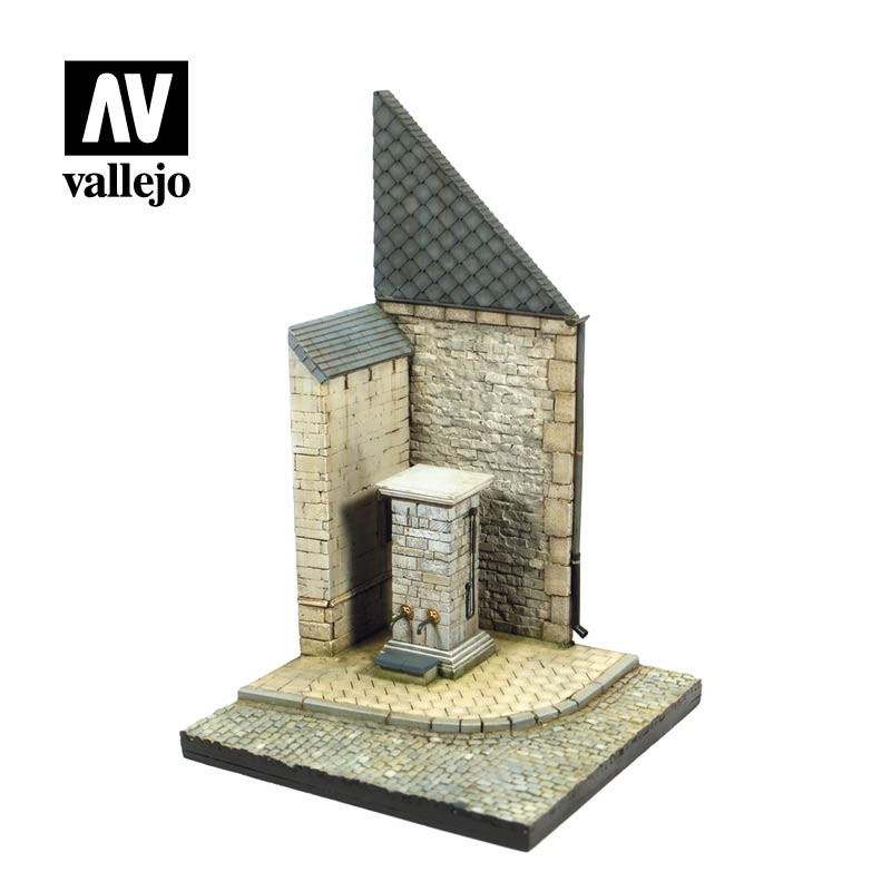 SC004 Vallejo Scenics - Street Corner with Waterpump Normandy 15.5 x 15.5