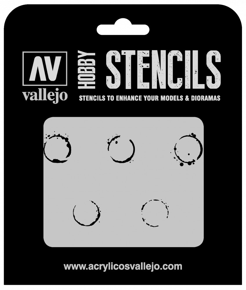 ST-AFV002 Vallejo Stencils - Drum Oil Markings
