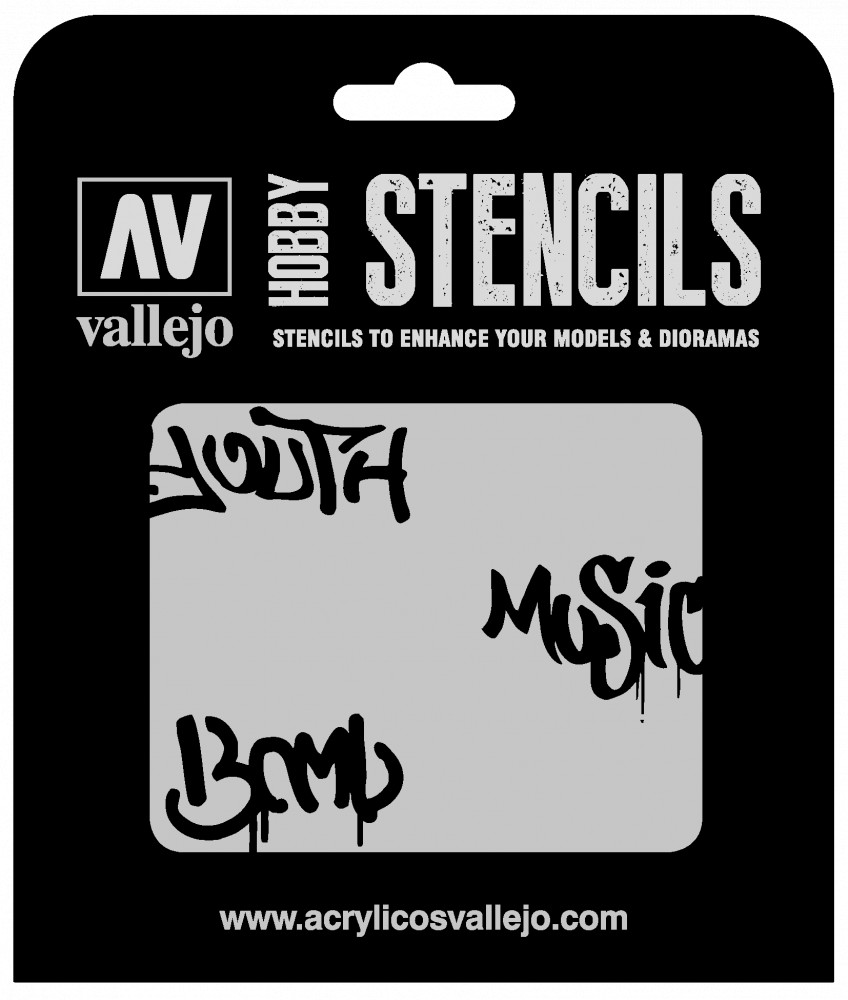 ST-LET003 Vallejo Stencils - Street Art Num. 1