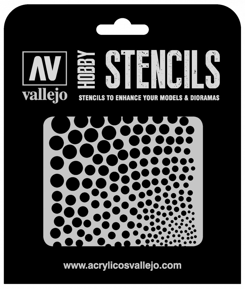 ST-SF002 Vallejo Stencils - Circle Textures