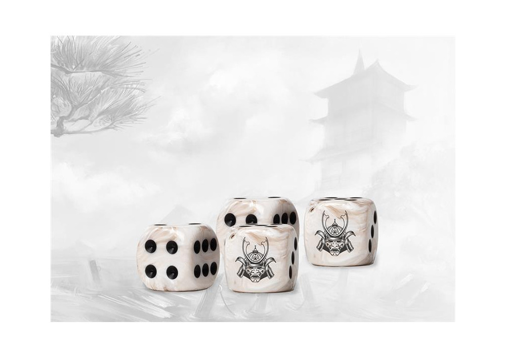 Yoroni Logo on Parchment Marbled Dice - 24 per pack