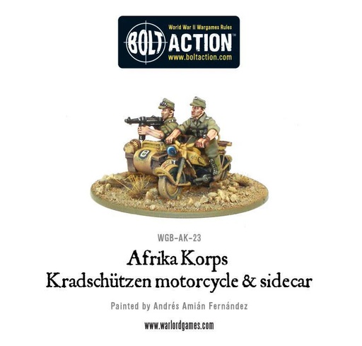 [WGB-AK-23] Afrika Korps Kradschutzen Motorcycle & Sidecar