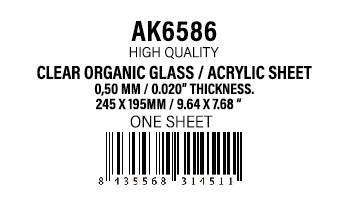 [AK6586] 0,40 mm/0.016” Thickness-Clear Organic Glass/Acry