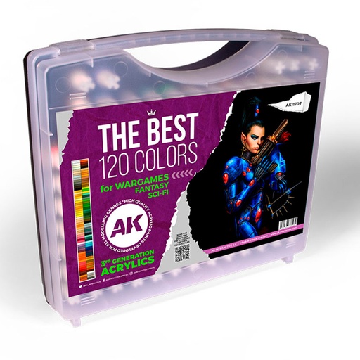 [AK11707] 3G PLASTIC BRIEFCASE 120 WARGAME COLORS