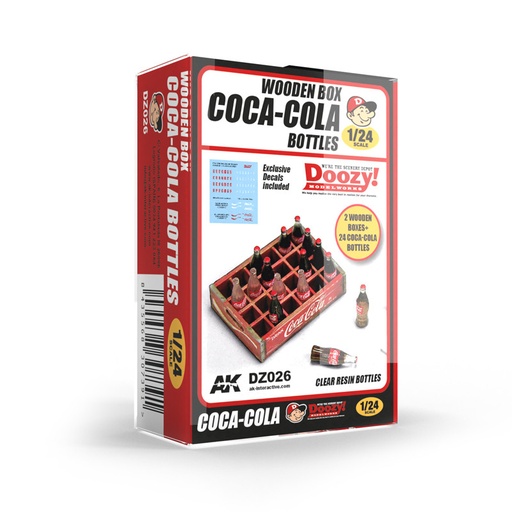 [DZ026] Accesories - 1940-1980's WOODEN BOX COCA-COLA BOTTLES