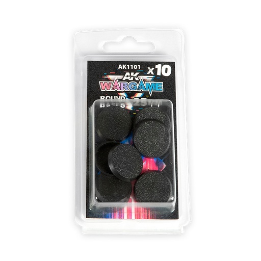 [AK1101] Accesories - PLASTIC WARGAME BASES. ROUND BASE 25mm