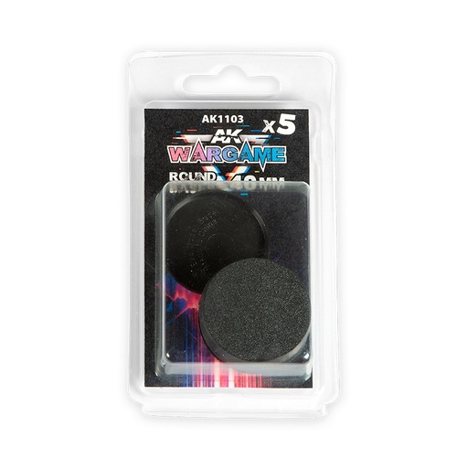 [AK1103] Accesories - PLASTIC WARGAME BASES. ROUND BASE 40mm