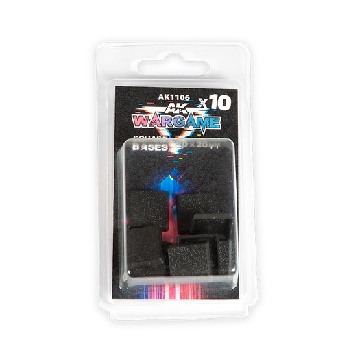 [AK1106] Accesories - PLASTIC WARGAME BASES. SQUARE BASE 20x20mm