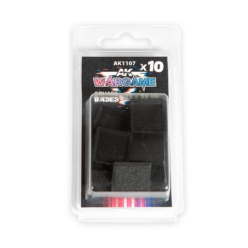 [AK1107] Accesories - PLASTIC WARGAME BASES. SQUARE BASE 25x25mm