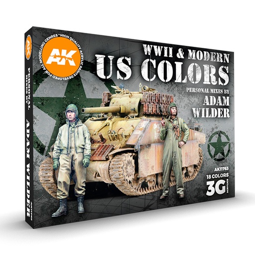 [AK11763] AFV Paint set - ADAM WILDER SIGNATURE SET 18 COLORES