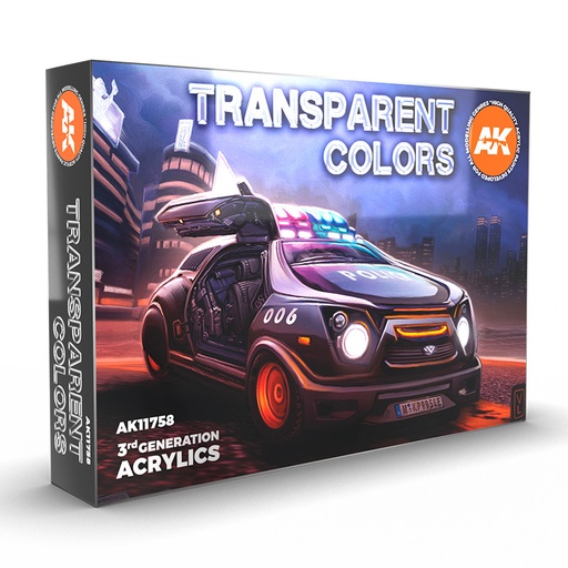 [AK11758] AFV Paint set - TRANSPARENT COLORS SET 3G