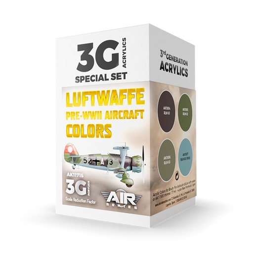 [AK11715] Aircraft Sets - Luftwaffe Pre-WWII Aircraft Colors SET 3G