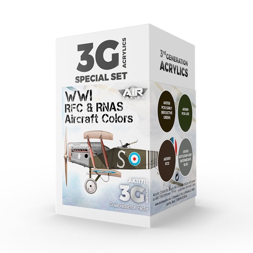[AK11711] Aircraft Sets - WWI RFC & RNAS. British Aircraft Colors SET 3G