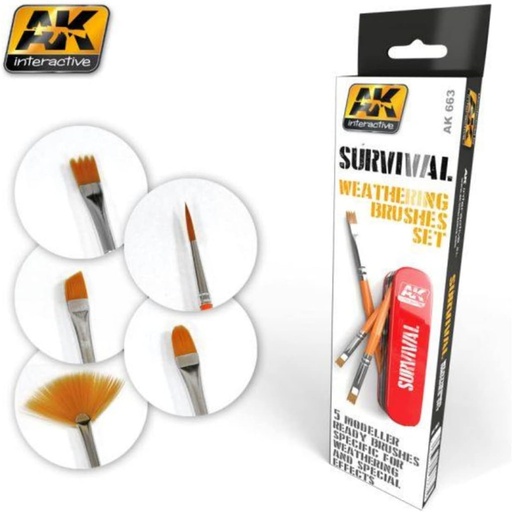 [AK663] Brushes - SURVIVAL WEATHERING BRUSH SET