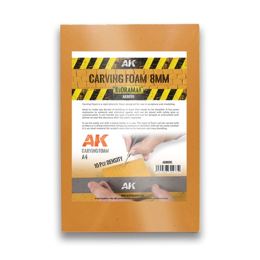 [AK8095] Building material - CARVING FOAM 8MM A4 SIZE (305 x 228 MM)