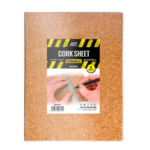 [AK8055] Building material - CORK SHEETS - COARSE GRAINED-200x290x6mm(1 SHEETS)