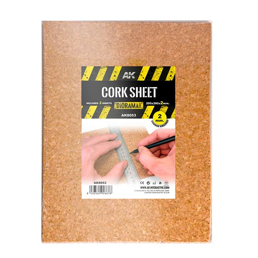 [AK8053] Building material - CORK SHEETS - COARSE GRAINED-200x300x2mm(2 SHEETS)