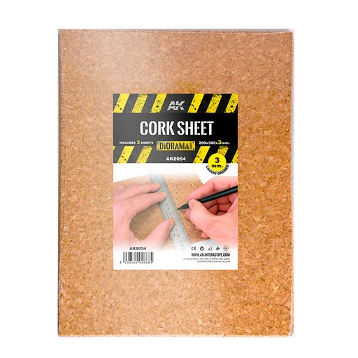 [AK8054] Building material - CORK SHEETS - COARSE GRAINED-200x300x3mm(2 SHEETS)
