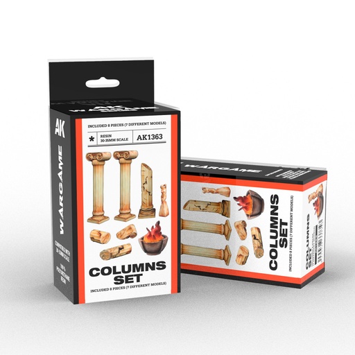 [AK1363] Columns Set Wargame (Resin 30-35mm)