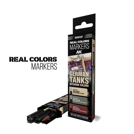 [RCM107] GERMAN TANKS INTERIOR COLORS - SET 3 REAL COLORS MARKERS