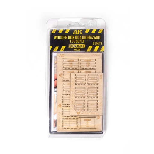 [AK8230] Realistic Accesories - WOODEN BOX 004 BIOHAZARD 1:35