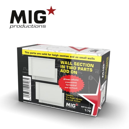 [MP72-407] Resins - WALL SECTION IN TWO PARTS ADD ON 1:72