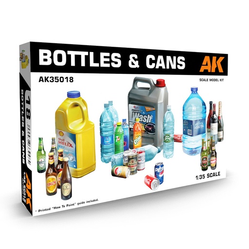 [AK35018] Scale Models - Bottles & Cans 1/35