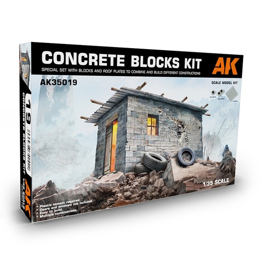 [AK35019] Scale Models - Concrete Blocks Kit 1/35 Scale