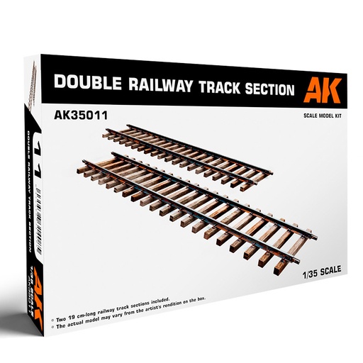 [AK35011] Scale Models - DOUBLE RAILWAY TRACK SECTION 1/35