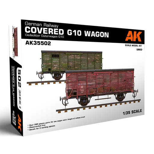 [AK35502] Scale Models - GERMAN RAILWAY COVERED G10 WAGON GEDECKTER GÜTERWAGEN G10 1/35