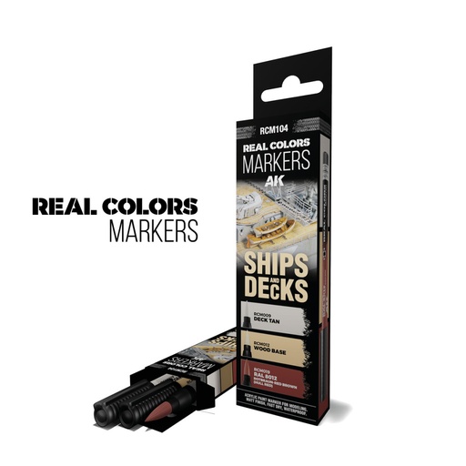 [RCM104] SHIPS & DECKS - SET 3 REAL COLORS MARKERS