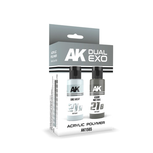 [AK1565] Silver & Gun Metal Dual Exo Set