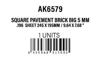 [AK6579] Square Pavement Brick Big.5 MM/.196  Sheet 245x195