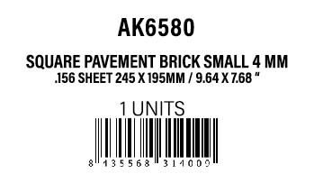 [AK6580] Square Pavement Brick Small 4MM/156 Sheet 245x195