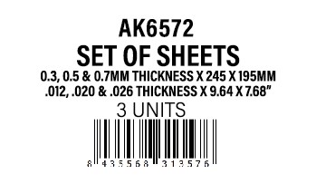 [AK6572] STYRENE SHEET - 0.25mm thickness x 245 x 195mm