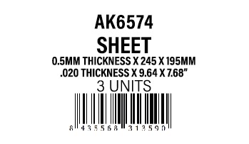 [AK6574] STYRENE SHEET - 0.5mmthickness x 245 x 195mm