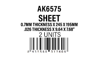 [AK6575] STYRENE SHEET - 0.7mmthickness x 245 x 195mm